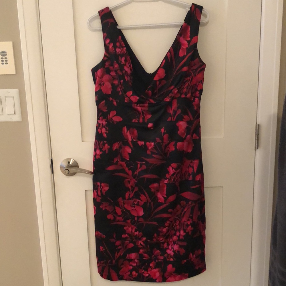 Black & red floral dress